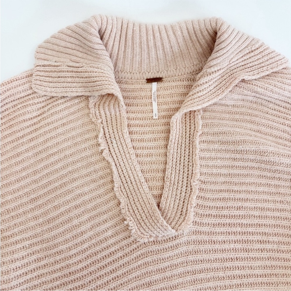 Free People Marlie Pullover Sweater Soft Pink Women’s Small Oversized Rib Knit - Picture 4 of 14